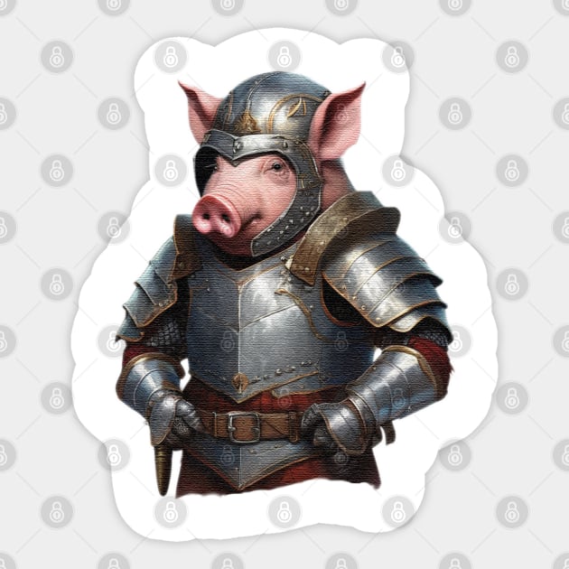 pig knight in shining armour Sticker by JnS Merch Store